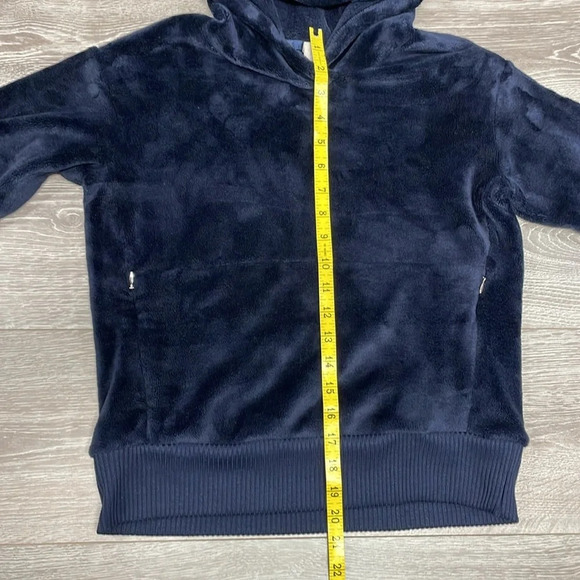 Athleta Girl Navy Feelin’ Great Plush Velour Hoodie Pullover L/12 - Picture 8 of 16